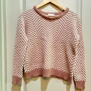 ANTHROPOLOGIE X GANNI Candy Floss Chevron Wool Angora Blend Sweater Brown Small